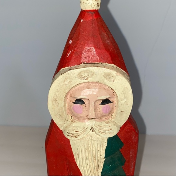 Midwest of Cannon Falls Santa with Christmas Tree Figure Folk Art 12" - Picture 2 of 7